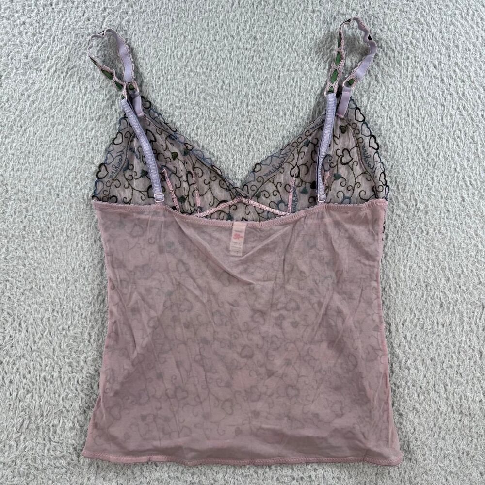 Rare Moschino Lingerie purple embroidered mesh heart cami slip tank top ๐ - Picture 5 of 8